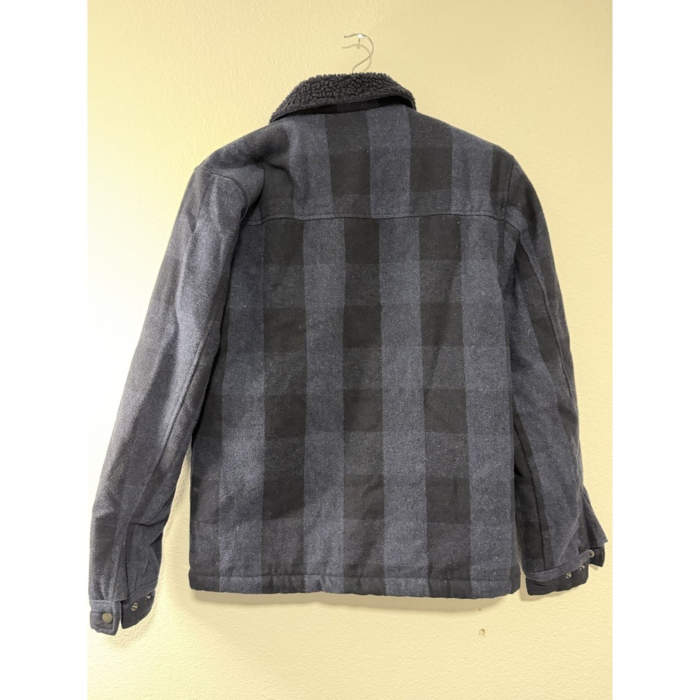 Cotton On Vintage Re-Mastered Sherpa Lined Plaid Jacket Mens Small Blue - Picture 7 of 10